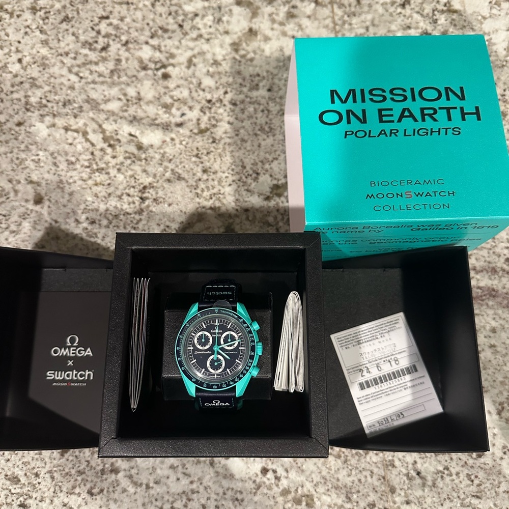 Omega X Swatch Moonswatch Mission On Earth Polar Lights.